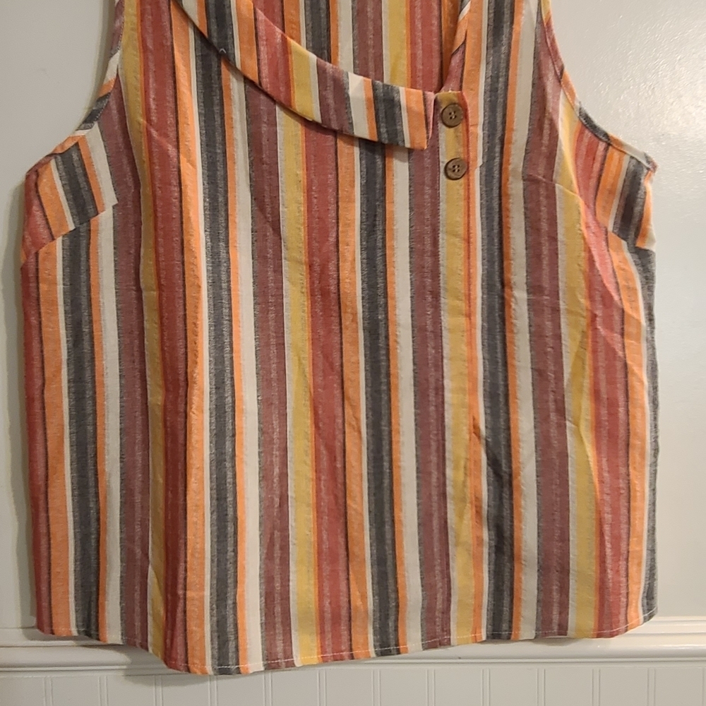 Multicolor Striped Sleeveless Tank Top